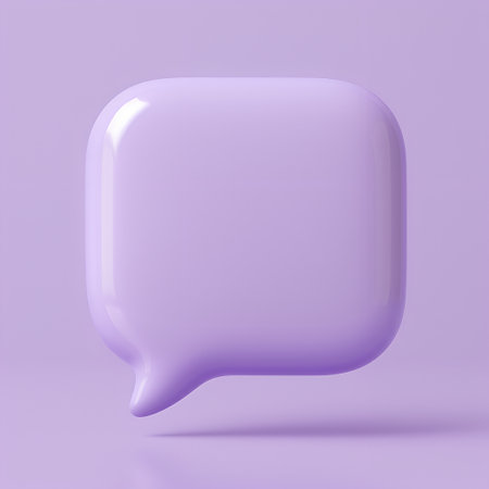 3D Lavender Speech Bubble Icon â Glossy Pastel Chat UI Elementの素材