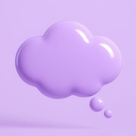 3D Lavender Thought Bubble â Cute Pastel Cloud Icon for Dreamy Designの素材
