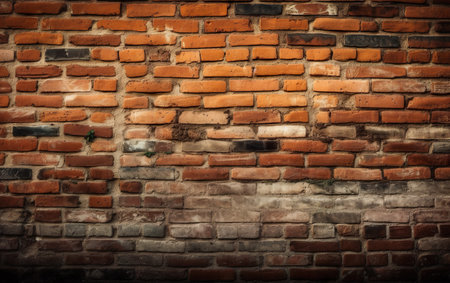 Brick wall texture background with vignette for your design.の素材
