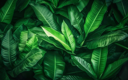 Green leaves background, Tropical green leaves background. Tropical green leaves backgroundの素材