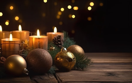 Merry Christmas and happy new year greeting card. AI, Generative AIの素材