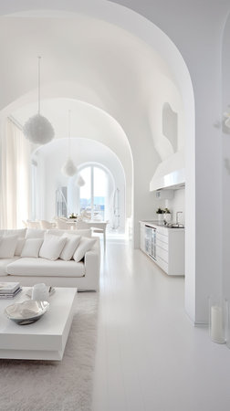 beautiful white apartment interiorの素材