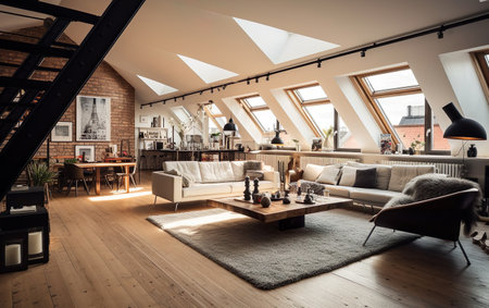 New modern scandinavian loft apartmentの素材