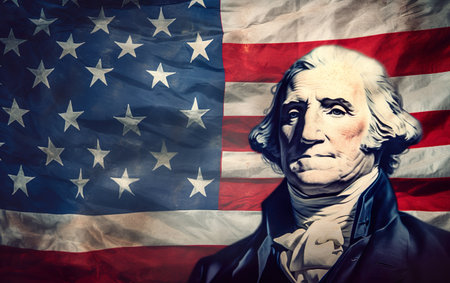 Presidents day and the American flag illustrationの素材