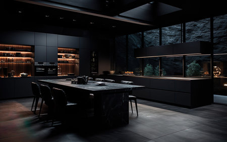 Dark Interior Modern kitchenの素材
