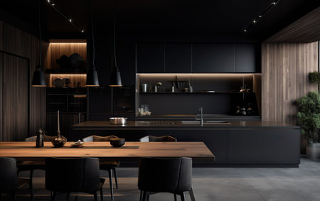 Dark Interior Modern kitchenの素材