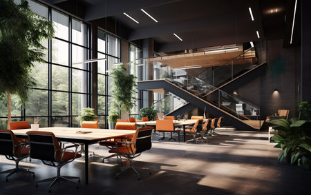 3d modern office interior renderの素材