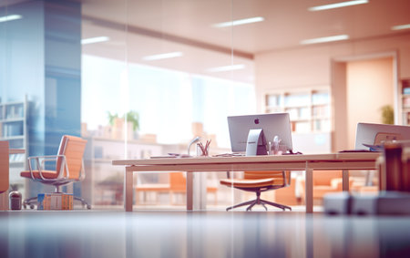 Abstract blurred office interior roomの素材