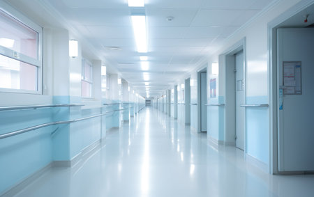 Blur image background of corridor in hospitalの素材