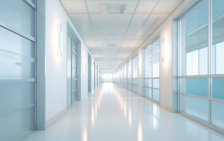 Blur image background of corridor in hospitalの素材