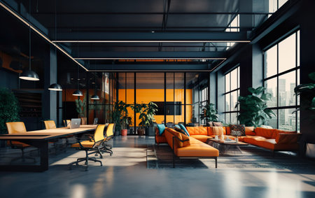 Modern coworking interior with copyspaceの素材