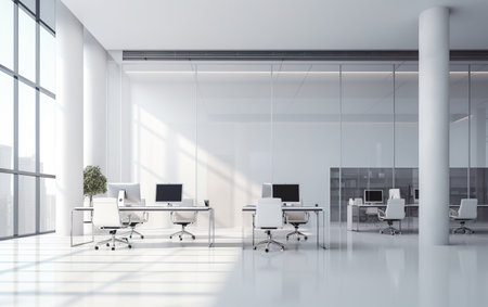 Modern urban company office indoor building interiorの素材
