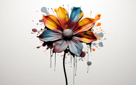 Colorful flower with a white backgroundの素材