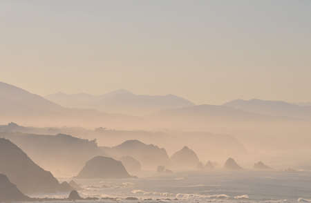 Fog on the cliffs.の写真素材