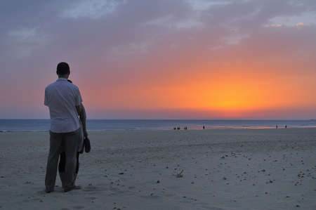 Love in sunset.の写真素材