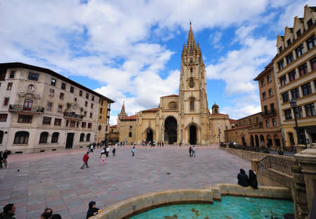 Cathedral of Oviedo, Asturias, Spain.のeditorial素材