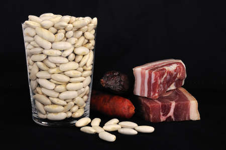 Ingredients asturian bean stew.