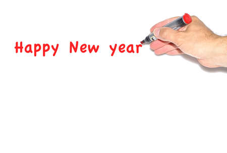 Happy new year in red.の写真素材