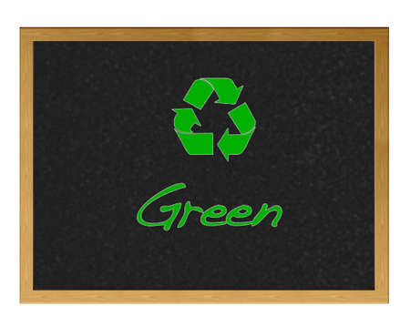 Blackboard with the word Green.