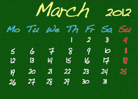 Calendar 2012,March.の写真素材