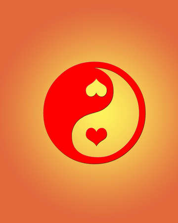 Illustration with a  Yin yang.の写真素材