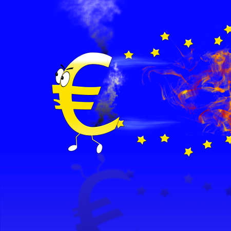 Euro sign burning.の写真素材