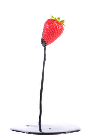 Strawberries with chocolate.の写真素材