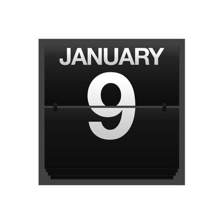 Illustration with a counter calendar January 9 の写真素材