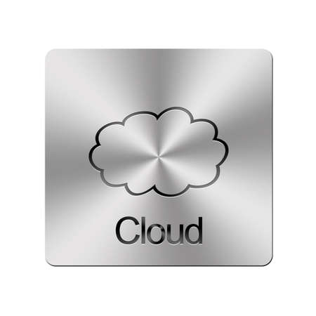 Illustration with a metal cloud on a white background の写真素材