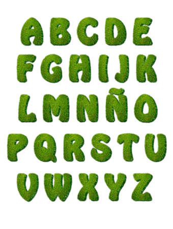 Illustration with a ABC with grass texture の写真素材