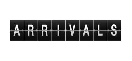 Illustration of a sign with the word arrivals 