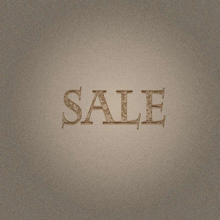 Illustration with a wood effect and Sale の写真素材