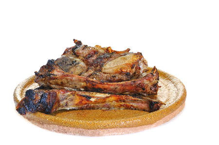Isolated pork ribs with a white background 