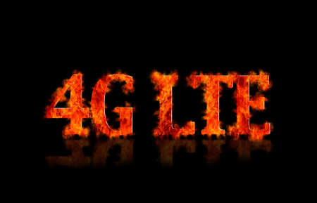 Illustration with phrase 4G LTE on black background.の写真素材