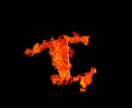 Illustration with a letter L in burning の写真素材