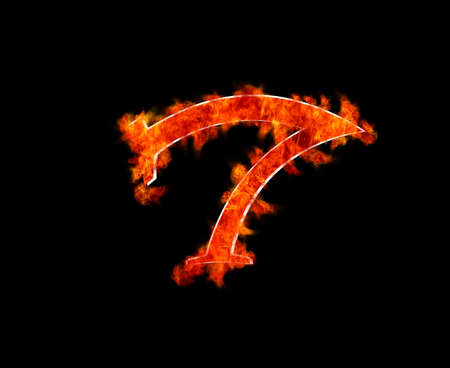 Illustration with a number 7 in burning の写真素材