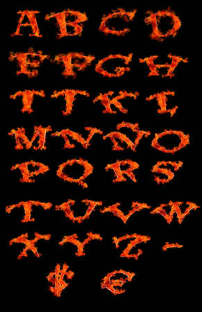 Illustration with a  Abc in burning on black background の写真素材