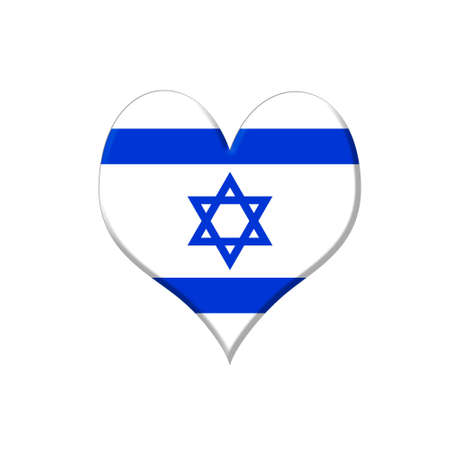 Illustration with a Israel heart on white background の写真素材