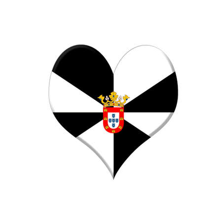 Illustration with a Ceuta heart on white background の写真素材