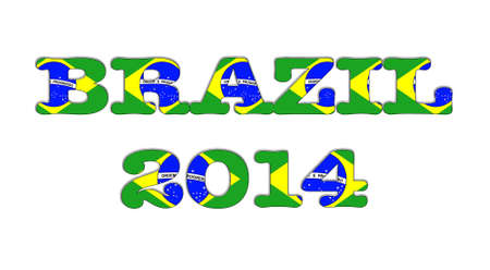Illustration with a Brazil 2014 on white background の写真素材