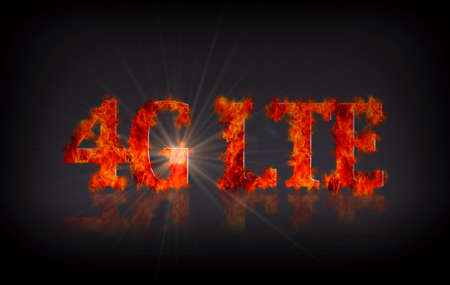 Illustration with phrase 4G LTE on black background の写真素材