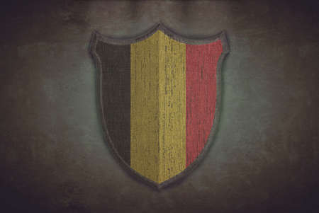 Illustration with a shield old Belgium flag の写真素材