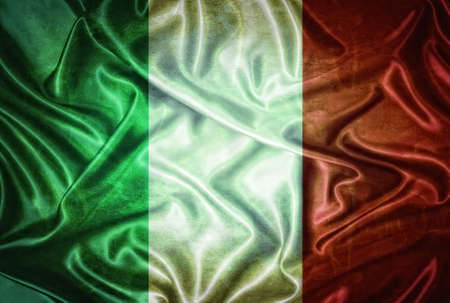 Illustration with an old vintage flag of  Italy  の写真素材