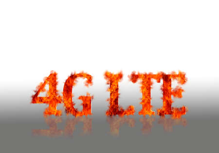 Illustration with phrase 4G LTE on white background の写真素材