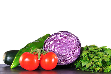 Fresh vegetables on the kitchen table for cooking の写真素材