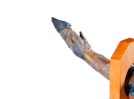 Iberian ham spanish isolated on white background.の写真素材