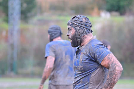 OVIEDO, SPAIN - JANUARY 31: Amateur Rugby match between the Real Oviedo Rugby team vs Crat A Coruna...