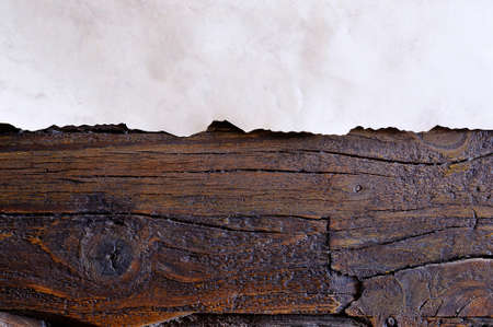 Parchment on wooden table in the kitchen.の写真素材