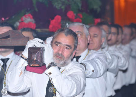 OVIEDO, SPAIN - MARCH 30: Traditional Holy Week procession in March 30, 2015 in Oviedo, Spain....
