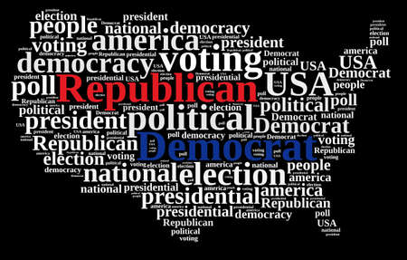 Word cloud on elections Republican and Democratの写真素材